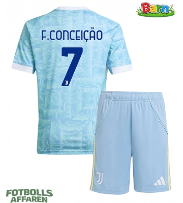 Juventus Francisco Conceicao #7 Bortaställ Barn 2025-26 Kortärmad (+ Korta byxor)